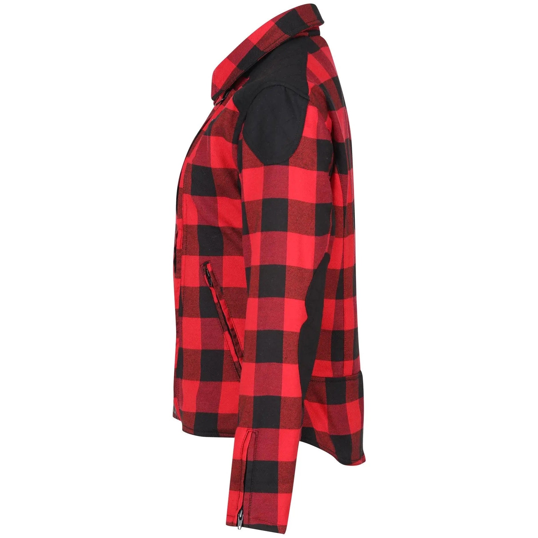 MotoGirl Jessie Flannel Ladies Textile Jacket Red — side view