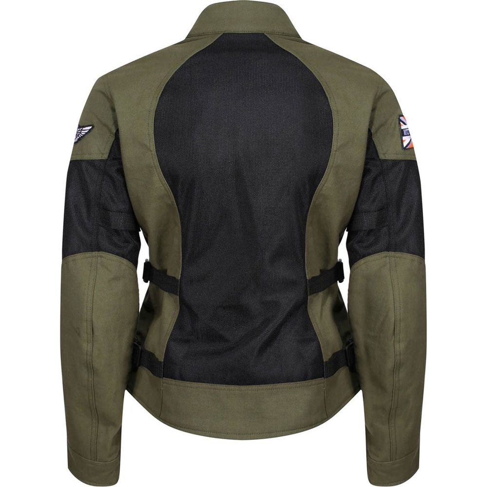 MotoGirl Jodie Summer Ladies Textile Jacket Khaki Green