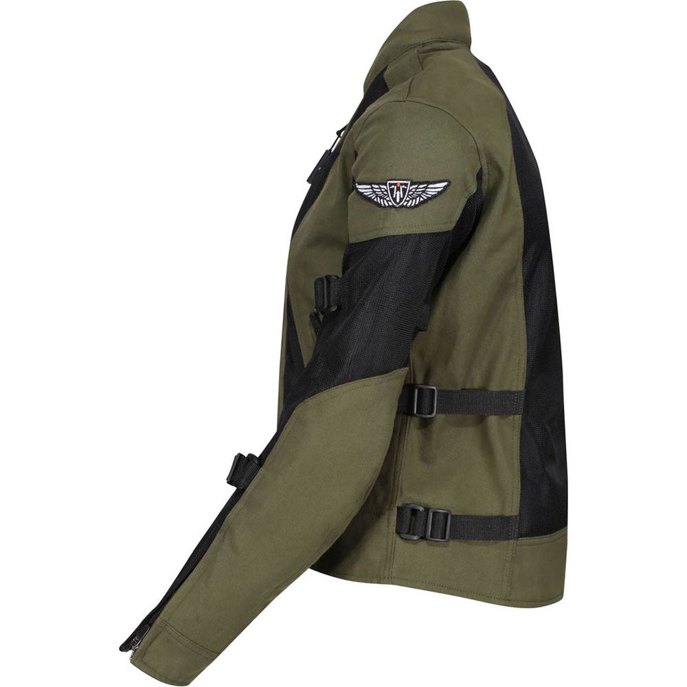 MotoGirl Jodie Summer Ladies Textile Jacket Khaki Green