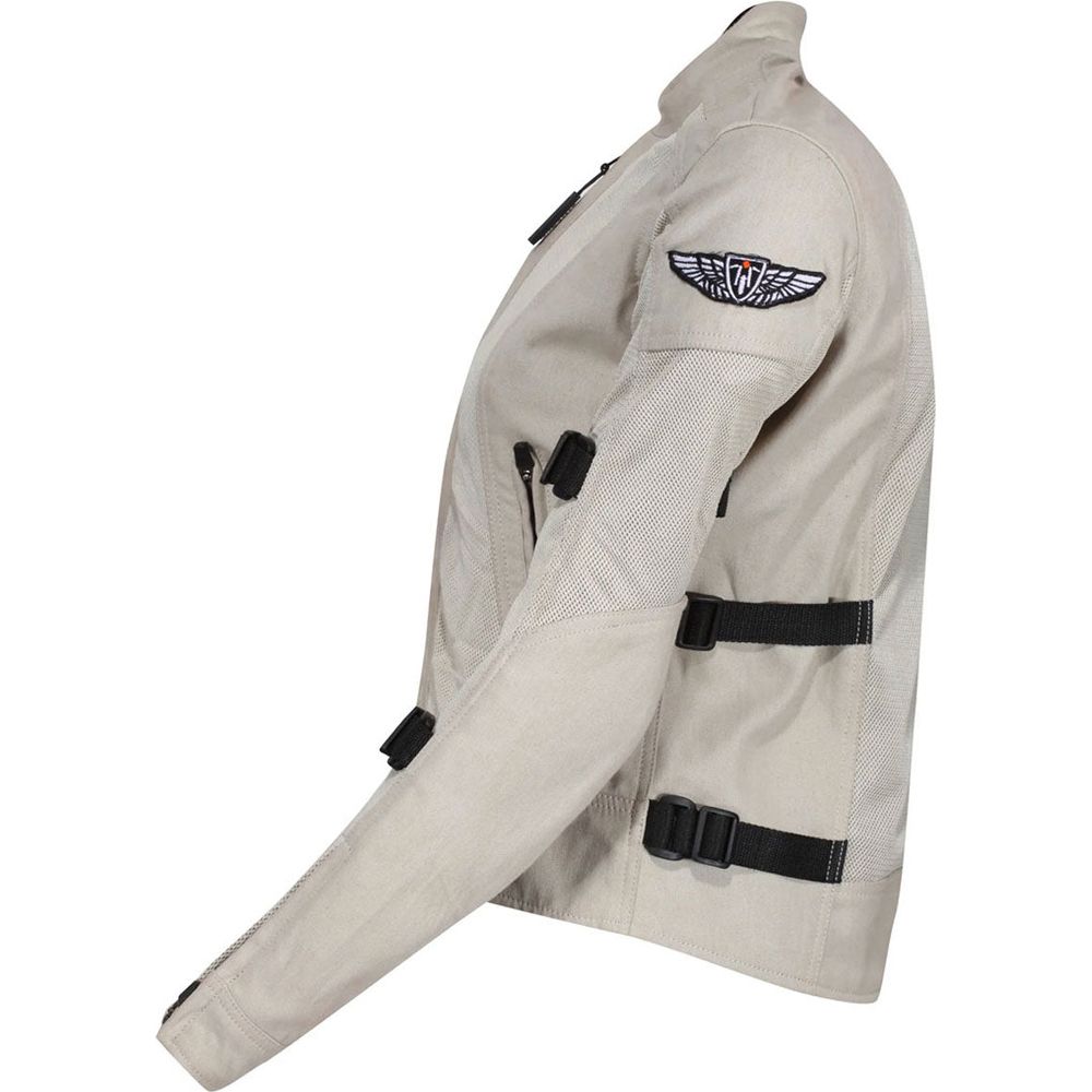 MotoGirl Jodie Summer Ladies Textile Jacket Natural