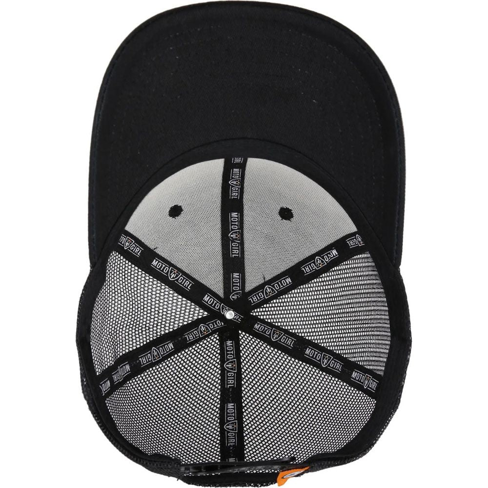 MotoGirl Ladies Shield Cap Black