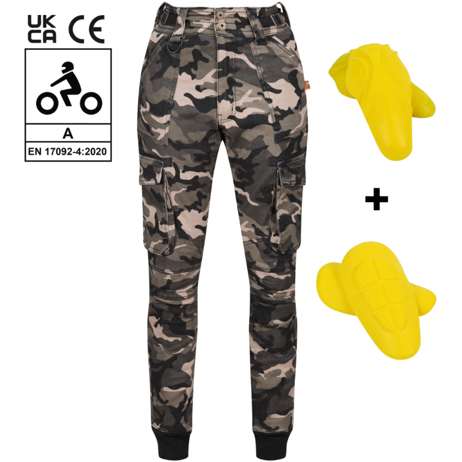 MotoGirl Lara Ladies Cargo Trouser Camo