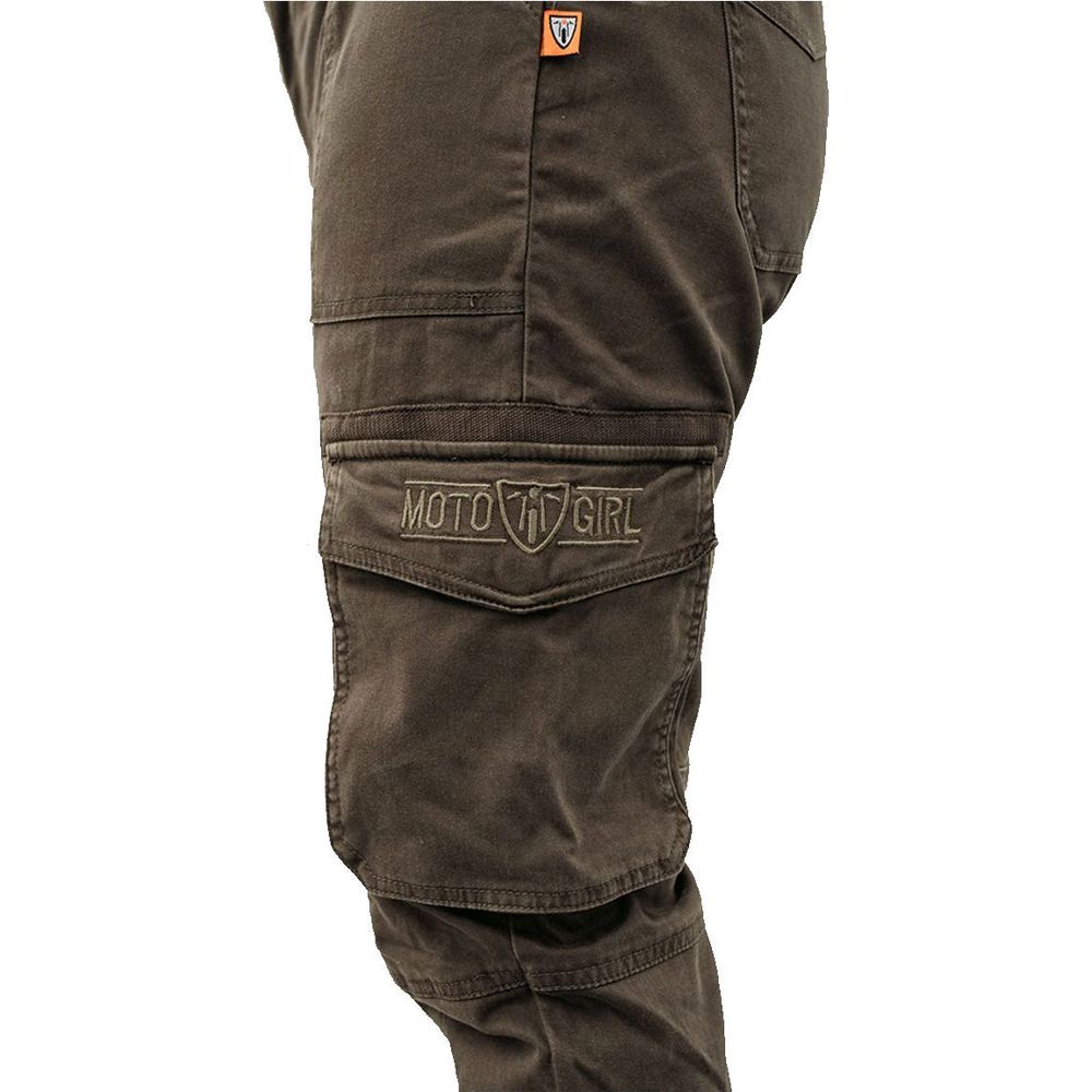 MotoGirl Lara Ladies Cargo Trouser Olive Green
