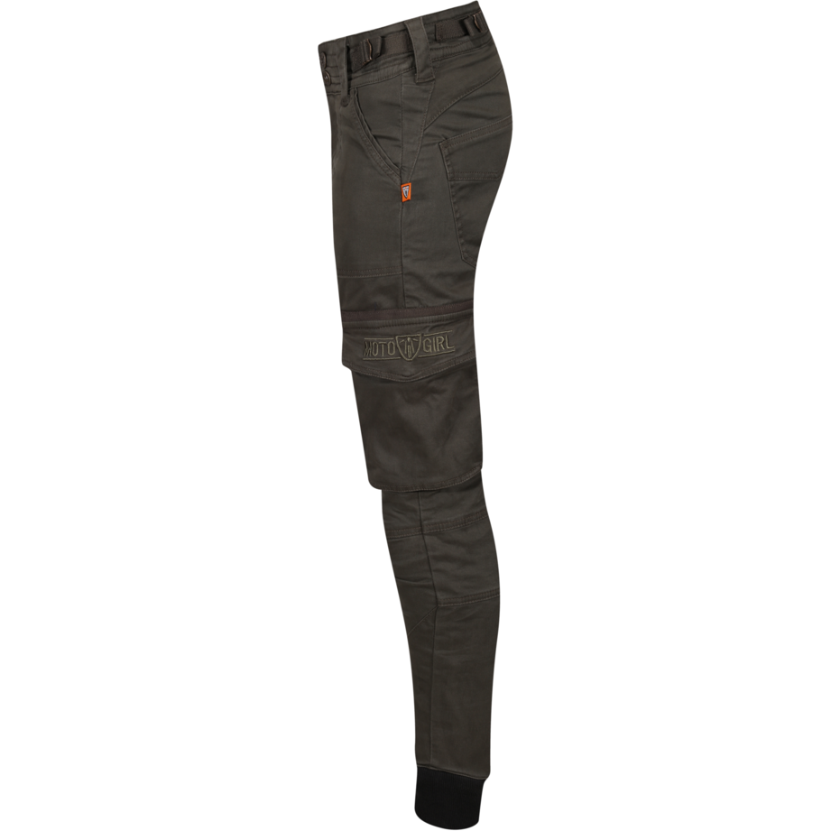 MotoGirl Lara Ladies Cargo Trouser Olive Green