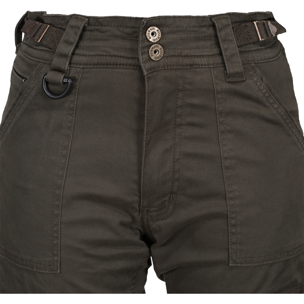 MotoGirl Lara Ladies Cargo Trouser Olive Green