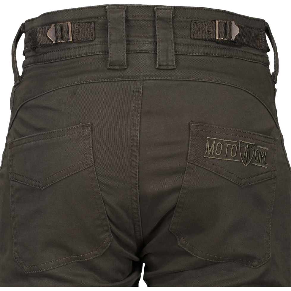 MotoGirl Lara Ladies Cargo Trouser Olive Green