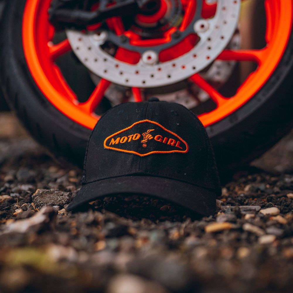 MotoGirl Patch Ladies Mesh Cap Black
