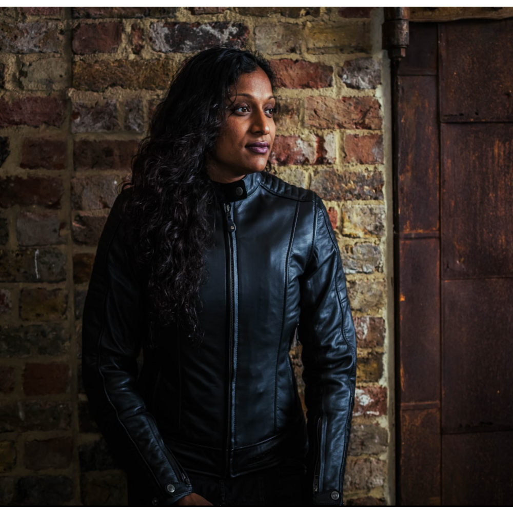 MotoGirl Valerie Ladies Leather Jacket Black