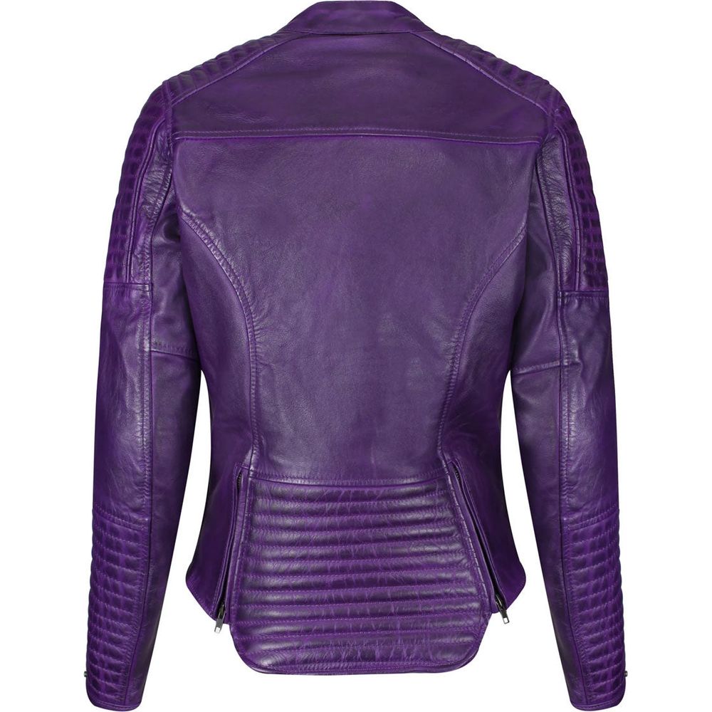 MotoGirl Valerie Ladies Leather Jacket Purple