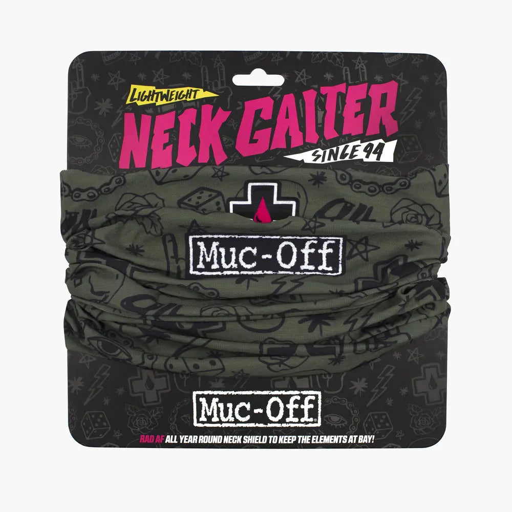 Muc-Off Lightweight Neck Gaiter Punk Green  - FREE UK Shipping, FREE 365 Day Returns | Moto Central