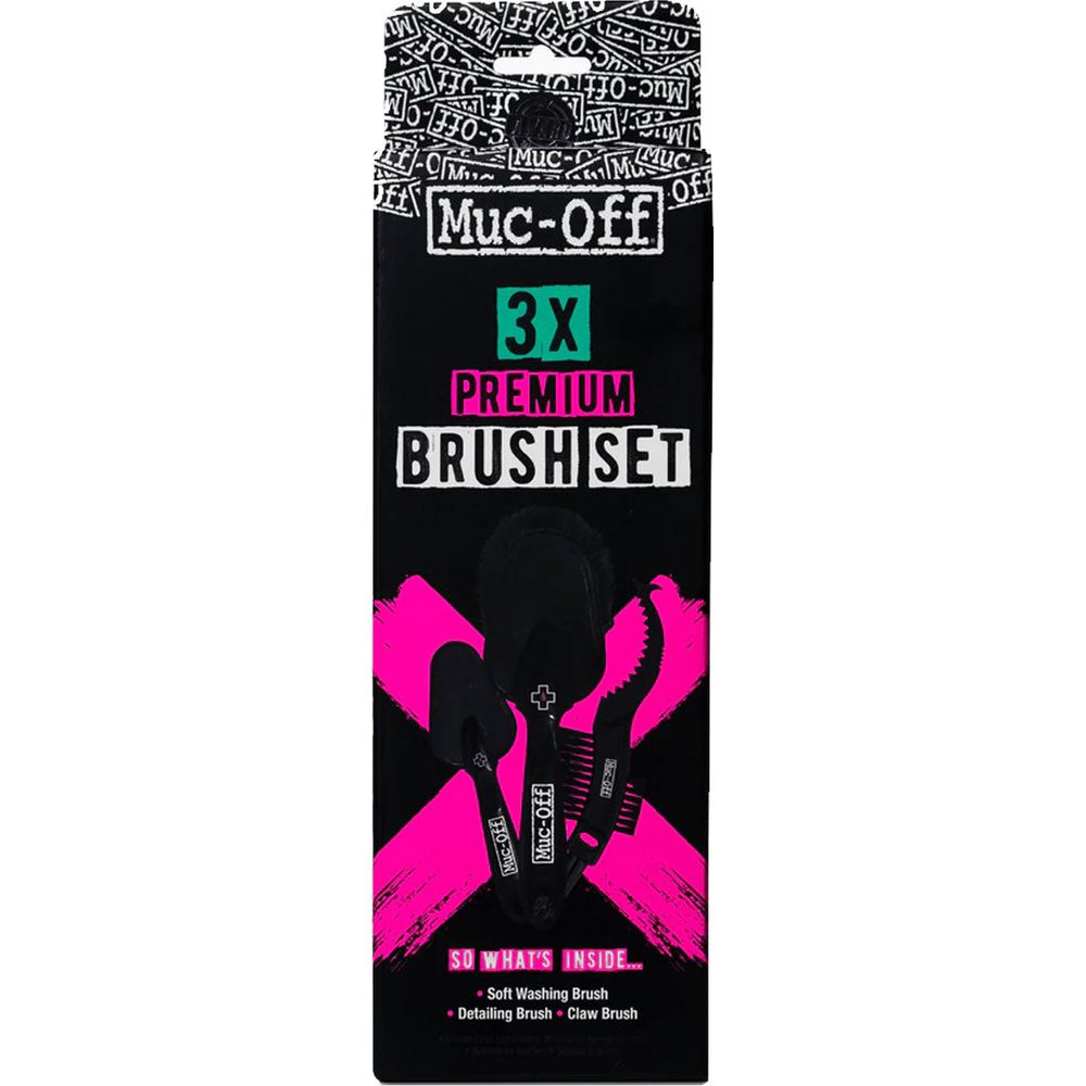 Muc-Off Premium Cleaning Brush Set Black - Pack Of 3