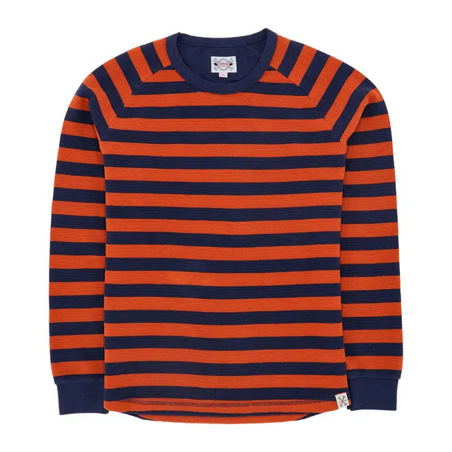 13 And A Half Magazine Waffle Jersey Orange / Navy - FREE UK Shipping, FREE 365 Day Returns | Moto Central