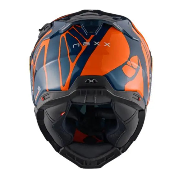 Nexx X.WST3 B-Side Full Face Helmet Matt Blue Teal / Orange - FREE UK Shipping, FREE 365 Day Returns | Moto Central