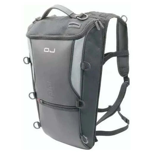 OJ Atmosfere Metropolitane Kyte Backpack Black / Grey – motorcycle backpack – front angled view