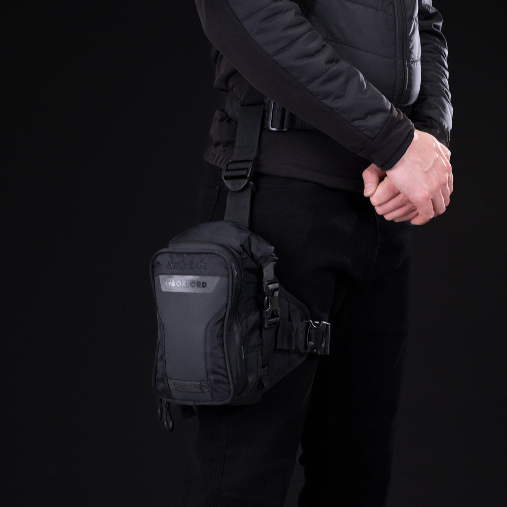 Oxford Atlas L-2 Advanced Leg Pack Black - FREE UK Shipping, FREE 365 Day Returns | Moto Central