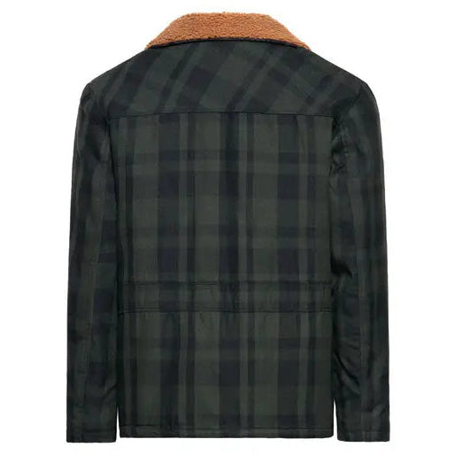 King Kerosin Karo Textile Jacket Black / Olive — rear view