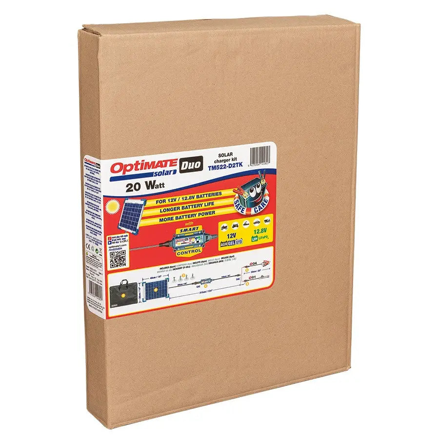 OptiMate Solar Duo 20W Battery Charger / Optimiser FREE UK Delivery, FREE 365 Day Returns | Moto Central