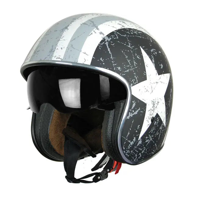 Origine Spirit Rebel Star Open Face Helmet Matt Grey - FREE UK Shipping, FREE 365 Day Returns | Moto Central