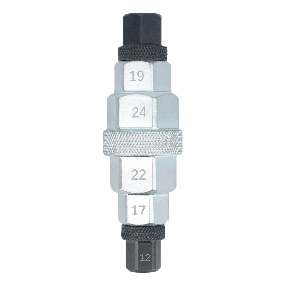 Oxford 6 in 1 Spindle Key Silver - six-size spindle key markings