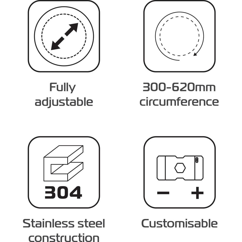 Oxford Adjustable Exhaust Protector Silver