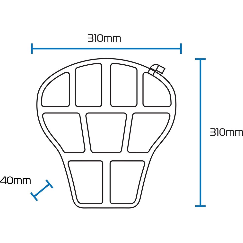 Oxford Air Seat Cushion Black For Street & Sport Motorcycle - 31 x 31 x 4cm