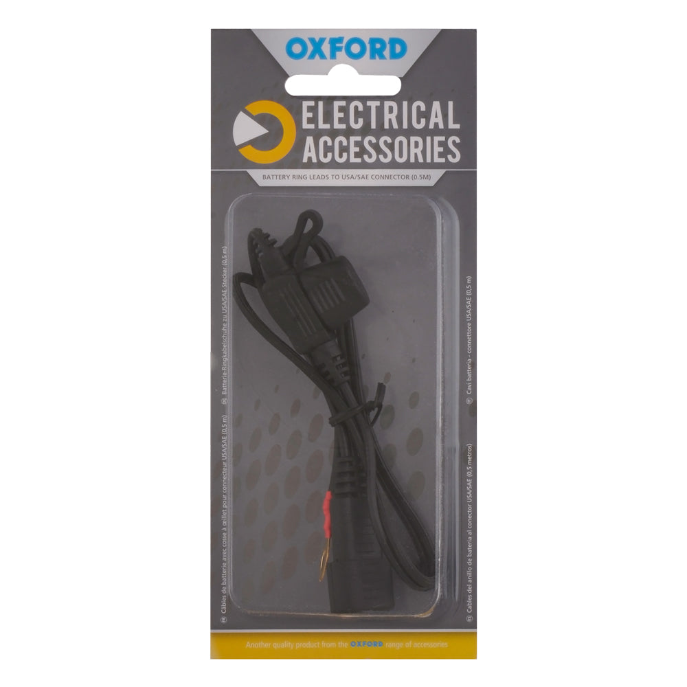 Oxford Battery Ring Leads To USA / SAE Connector - 0.5m Lead