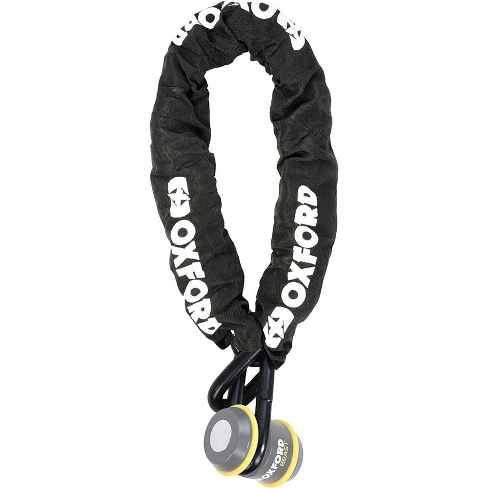 Oxford Beast Lock Chain Black - 22mm x 1.5m, full-length chain view