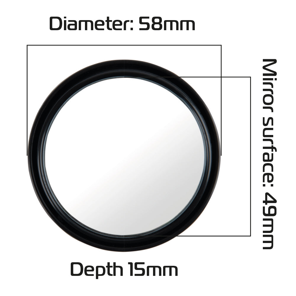 Oxford Blind Spot Mirror Black - 58mm / 15mm - Pack of 2