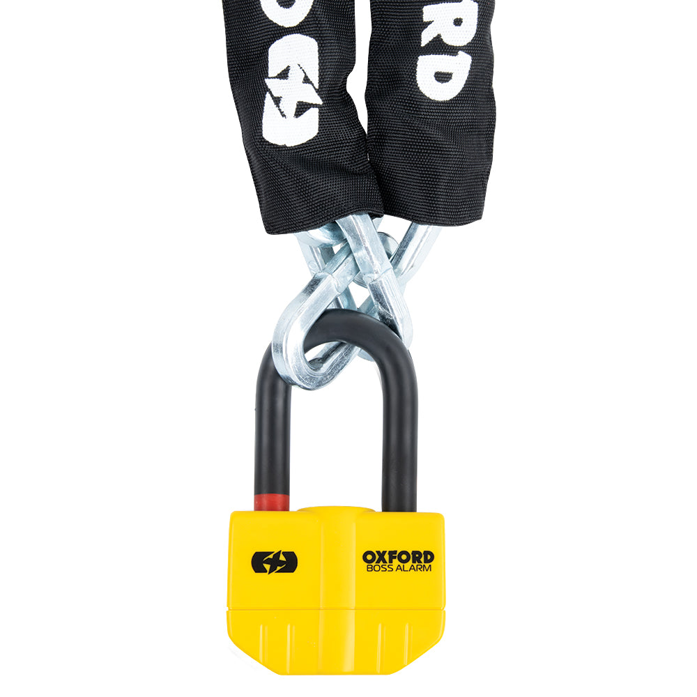 Oxford Boss Alarm 14mm Chain Lock Yellow