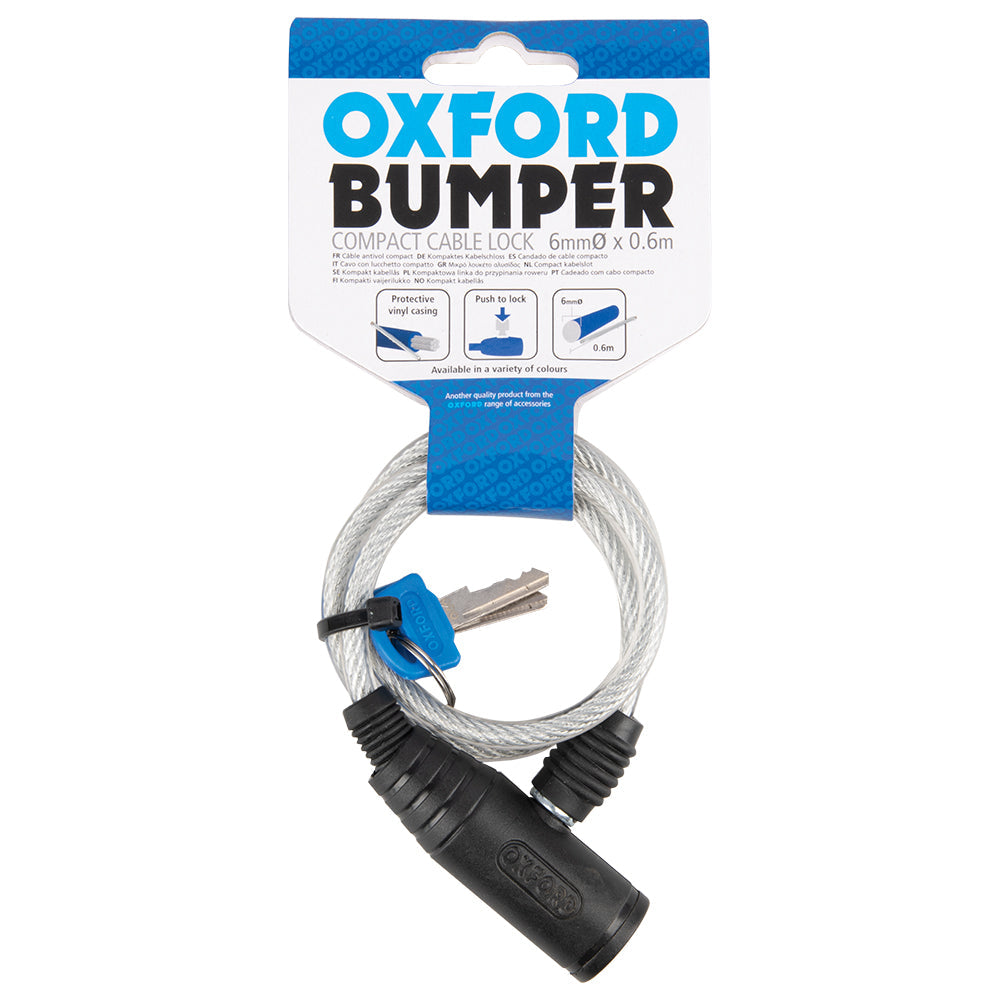 Oxford Bumper Cable Lock Clear - 600 mm x 6 mm