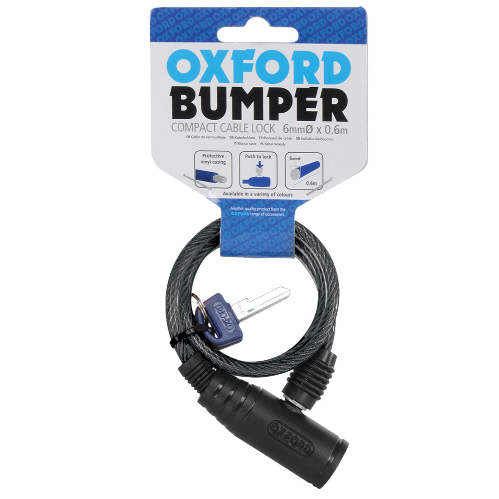 Oxford Bumper Cable Lock Smoke - 600 mm x 6 mm