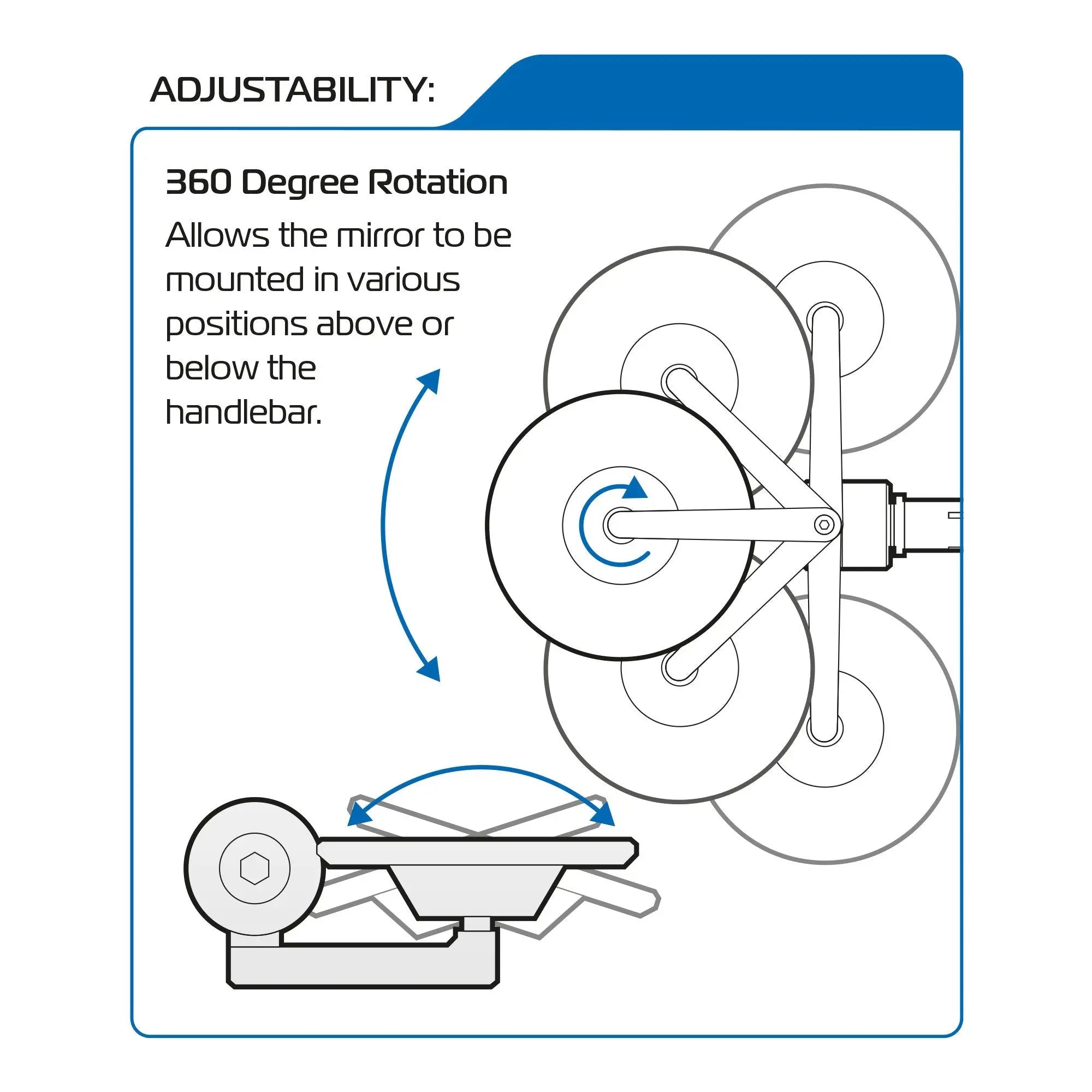 Oxford Circle 360 Bar End Mirror FREE UK Delivery, FREE 365 Day Returns | Moto Central