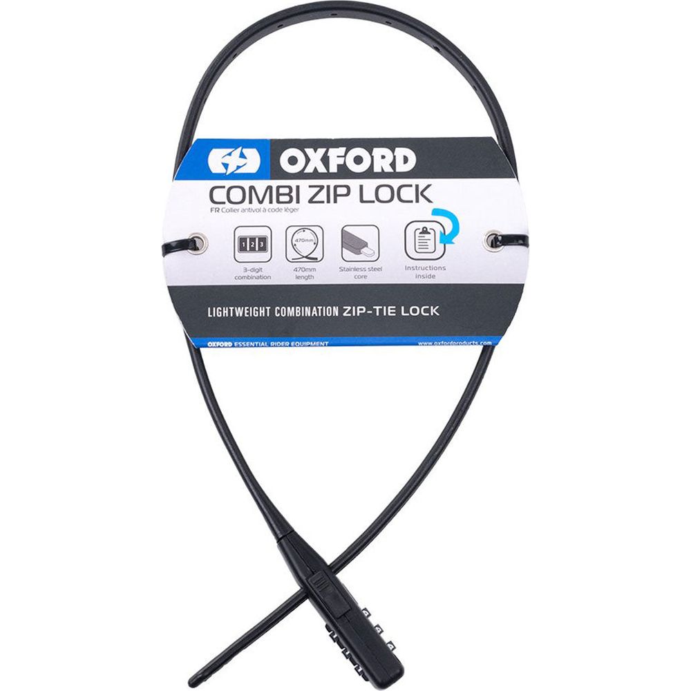 Oxford Combi Zip-Tie Cable Lock Black - 470mm