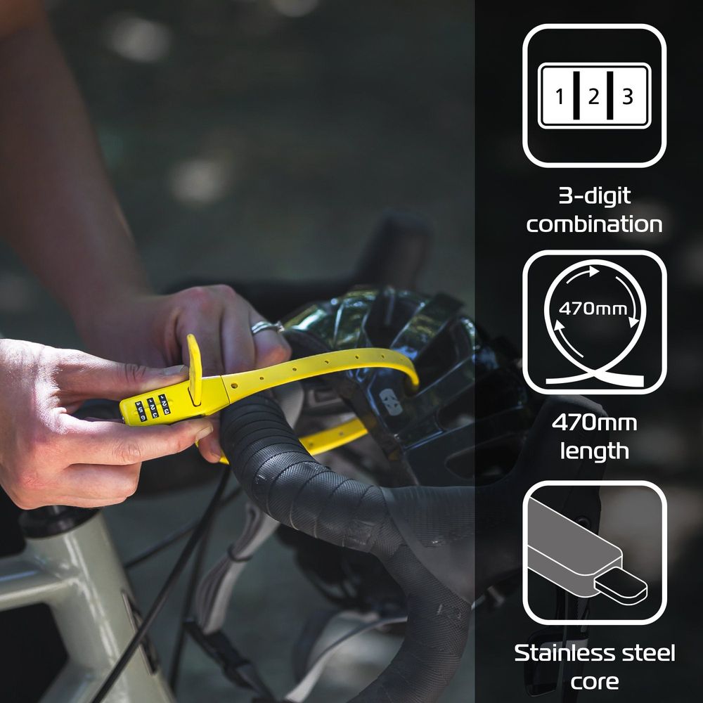 Oxford Combi Zip-Tie Cable Lock Yellow - 470mm