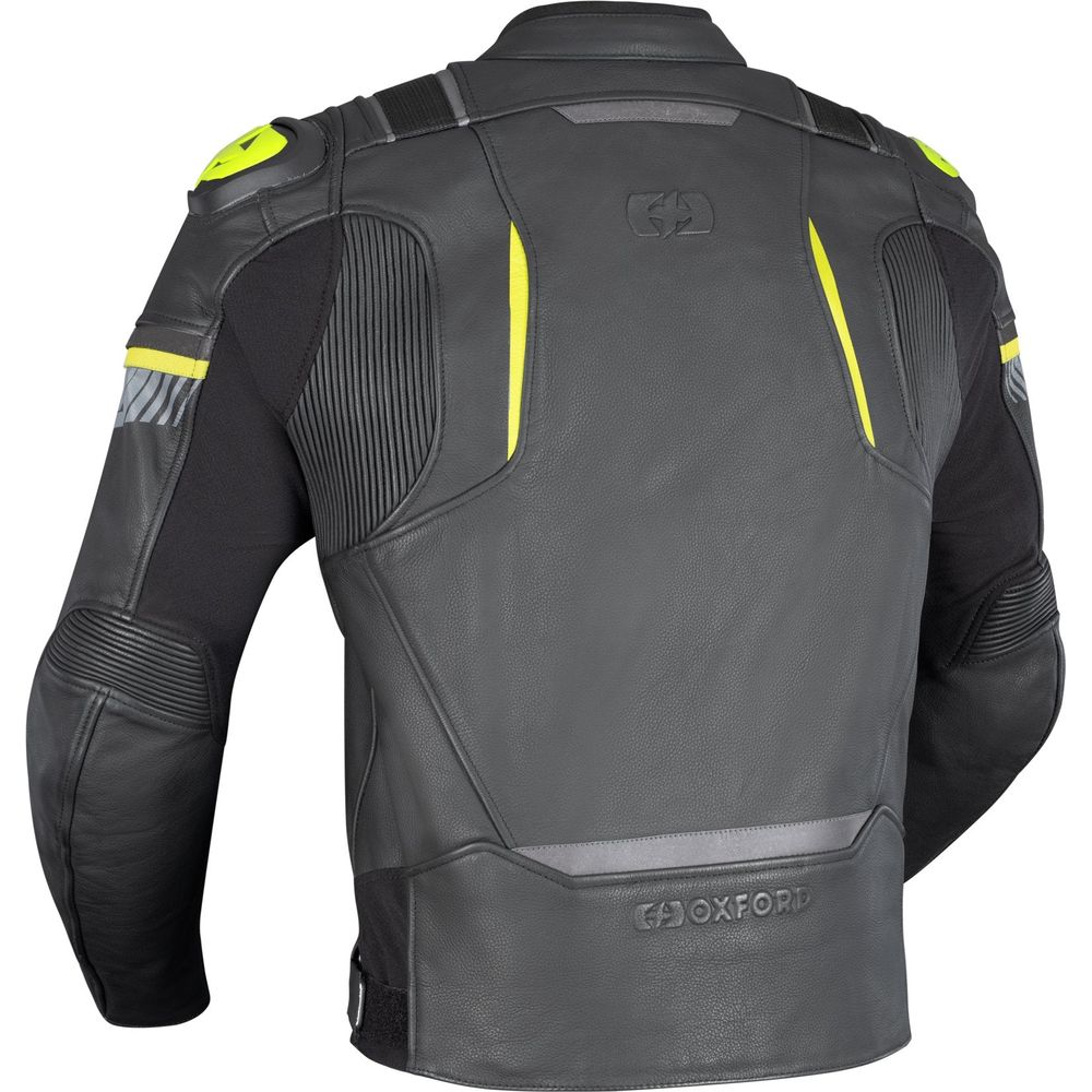 Oxford Cypher 1.0 Leather Jacket Black / Fluo Yellow