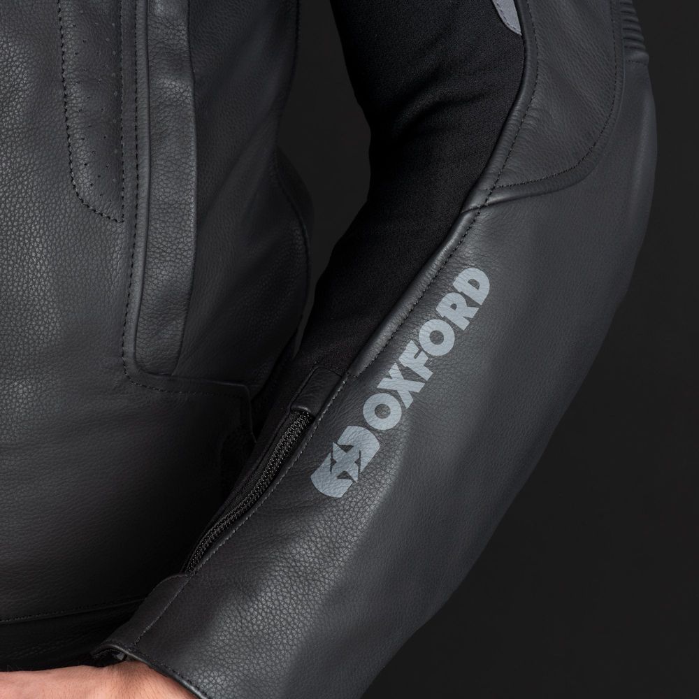 Oxford Cypher 1.0 Leather Jacket Black / White / Red