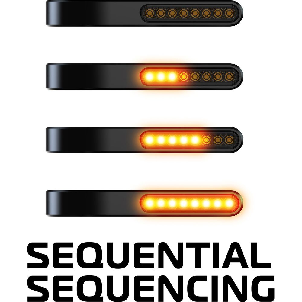 Oxford Darkturner Sequential Fork Mounted Indicators Black