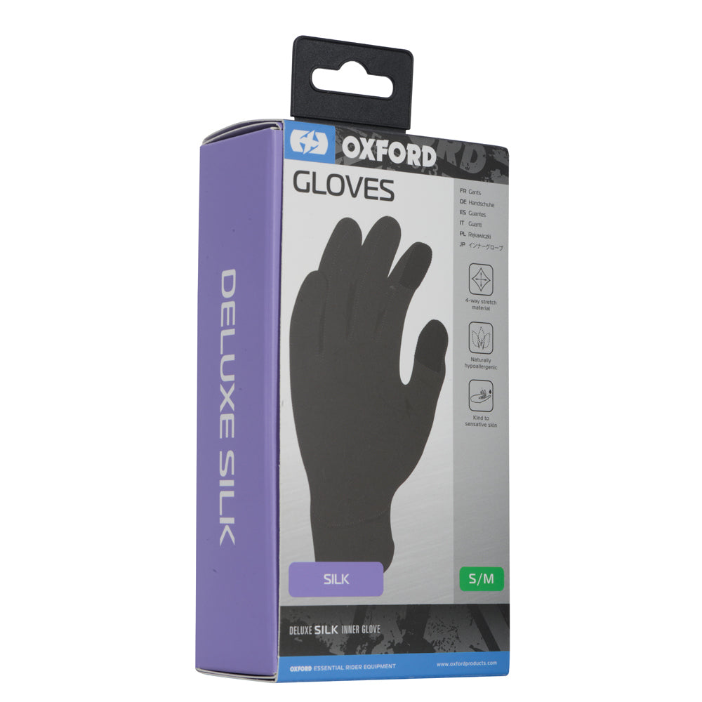Oxford Deluxe Silk Gloves Black