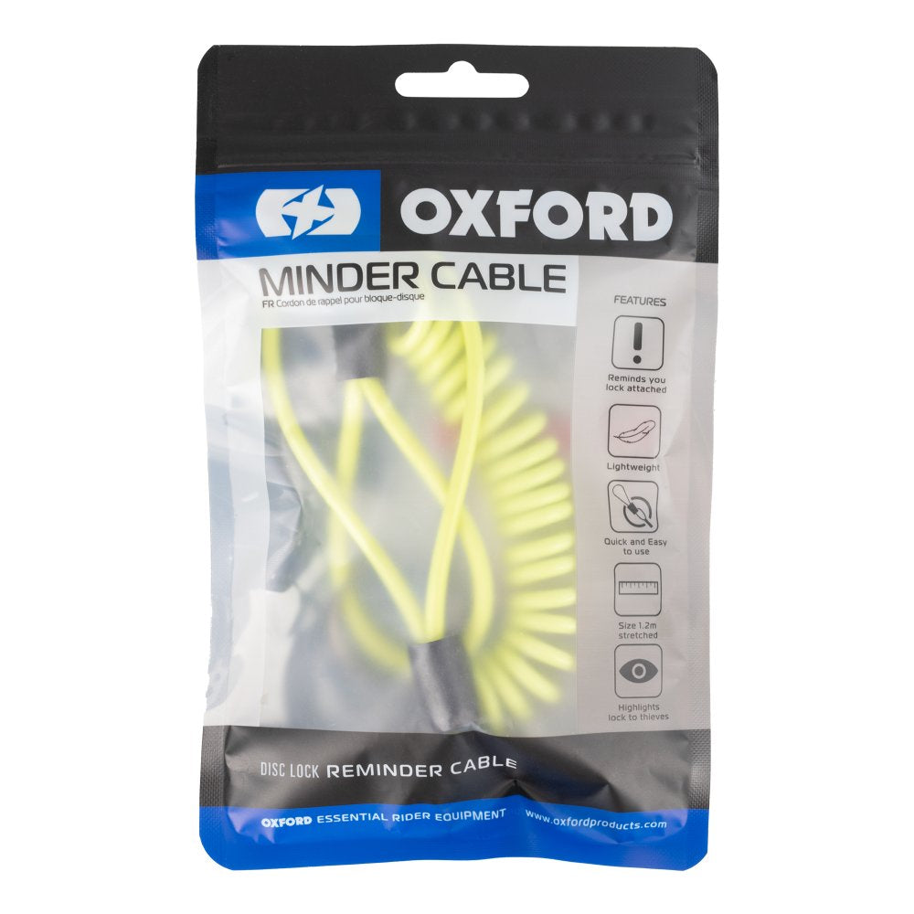 Oxford Disc Lock Minder Cable Yellow - 1.2m