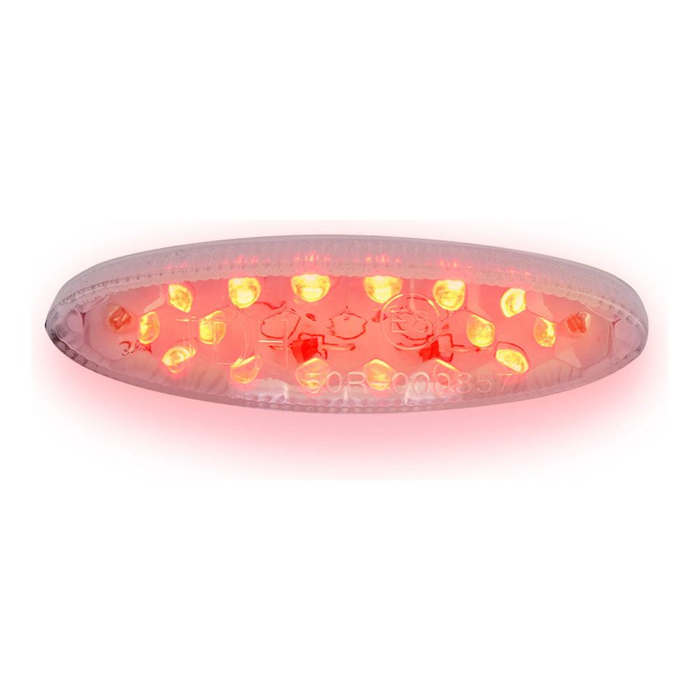 Oxford Eyeshot Motorcycle Tail Light Clear - tail light illuminated mid-intensity view