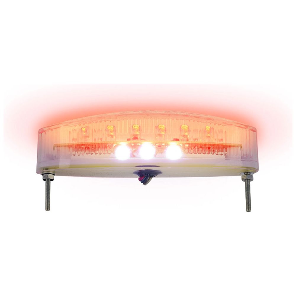 Oxford Eyeshot Motorcycle Tail Light Clear - tail light illuminated full-intensity view