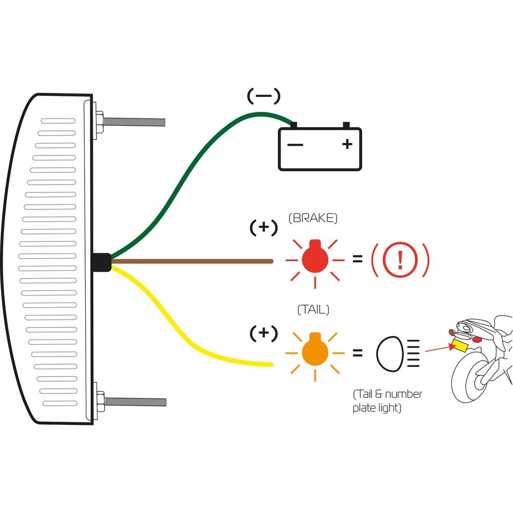 Oxford Eyeshot Motorcycle Tail Light Clear - wiring diagram