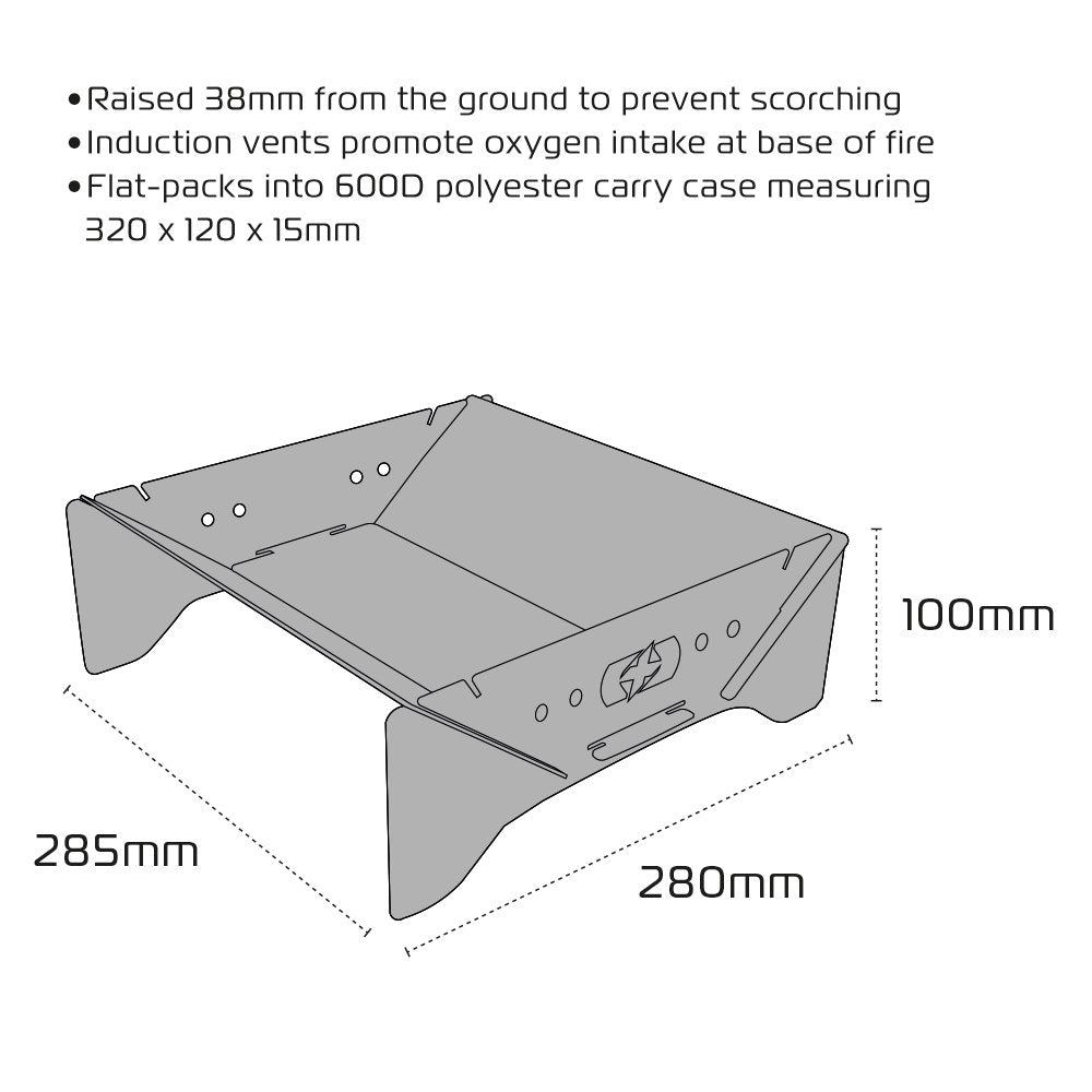 Oxford Fire Pit Silver With Carry Case For Panniers