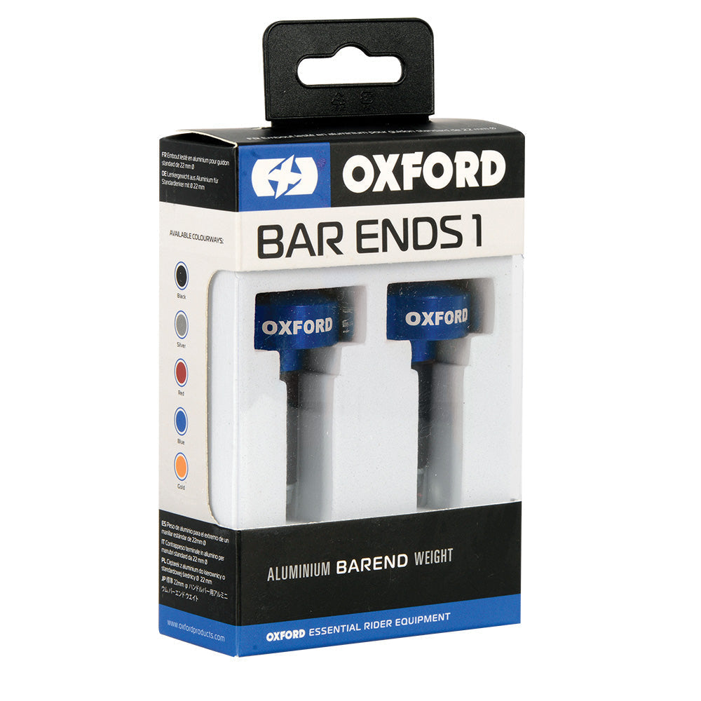 Oxford Handlebar BarEnds 1 Blue - retail packaging