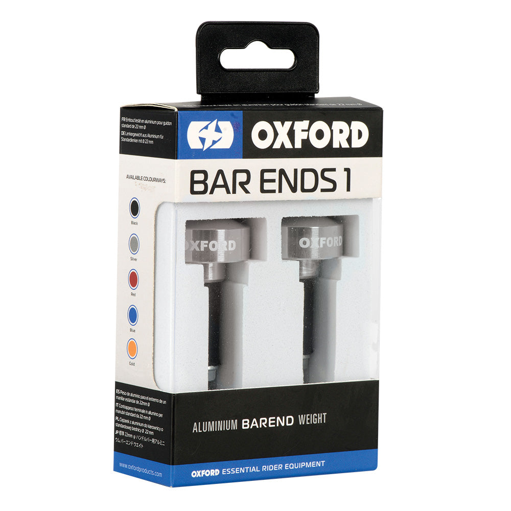 Oxford Handlebar BarEnds 1 Silver - retail packaging