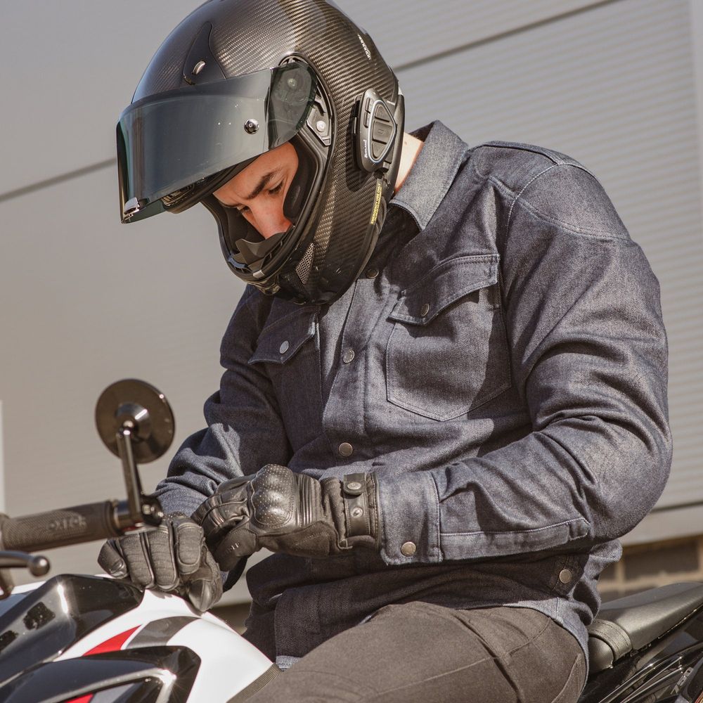 Oxford Hardy Leather / Textile Gloves Black