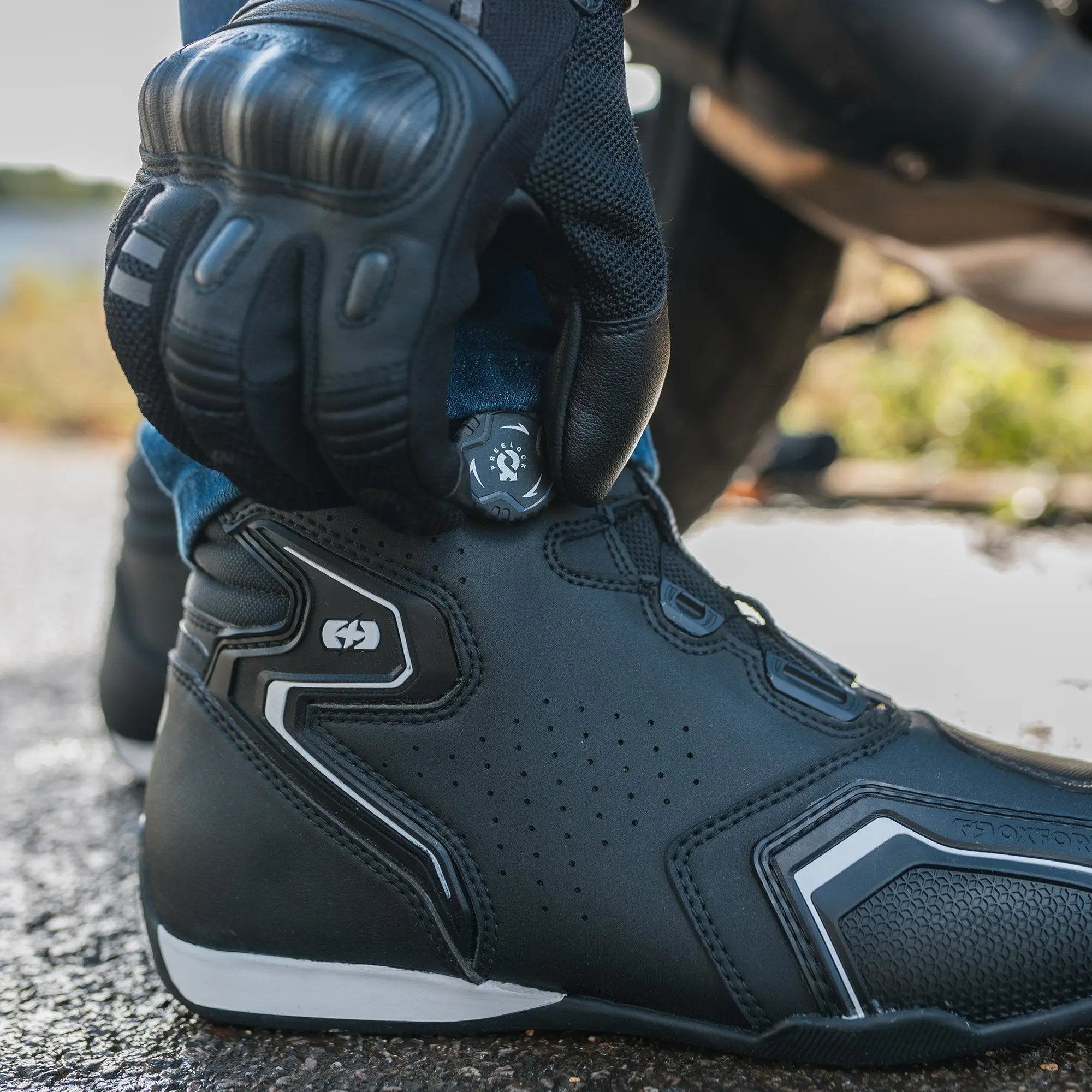 Oxford Helix Air Boots Black / White FREE UK Delivery, FREE 365 Day Returns | Moto Central