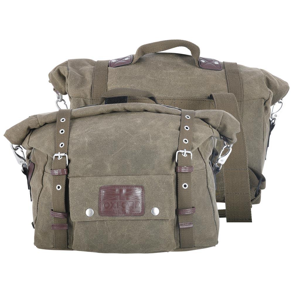 Oxford Heritage Pannier Bag Khaki - 40 Litres - pair of motorcycle panniers