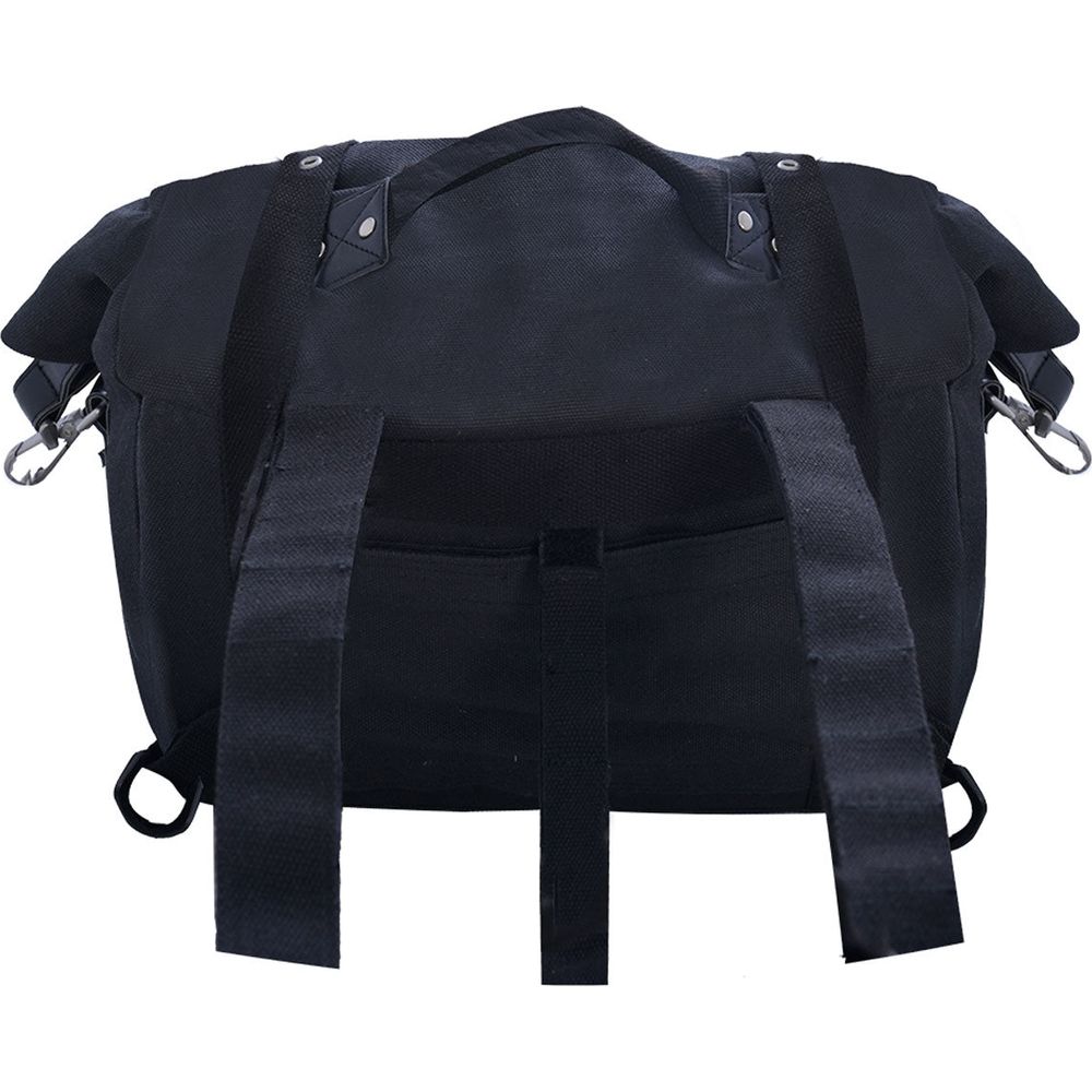 Oxford Heritage Roll Bag Black - 30 Litres rear mounting strap view