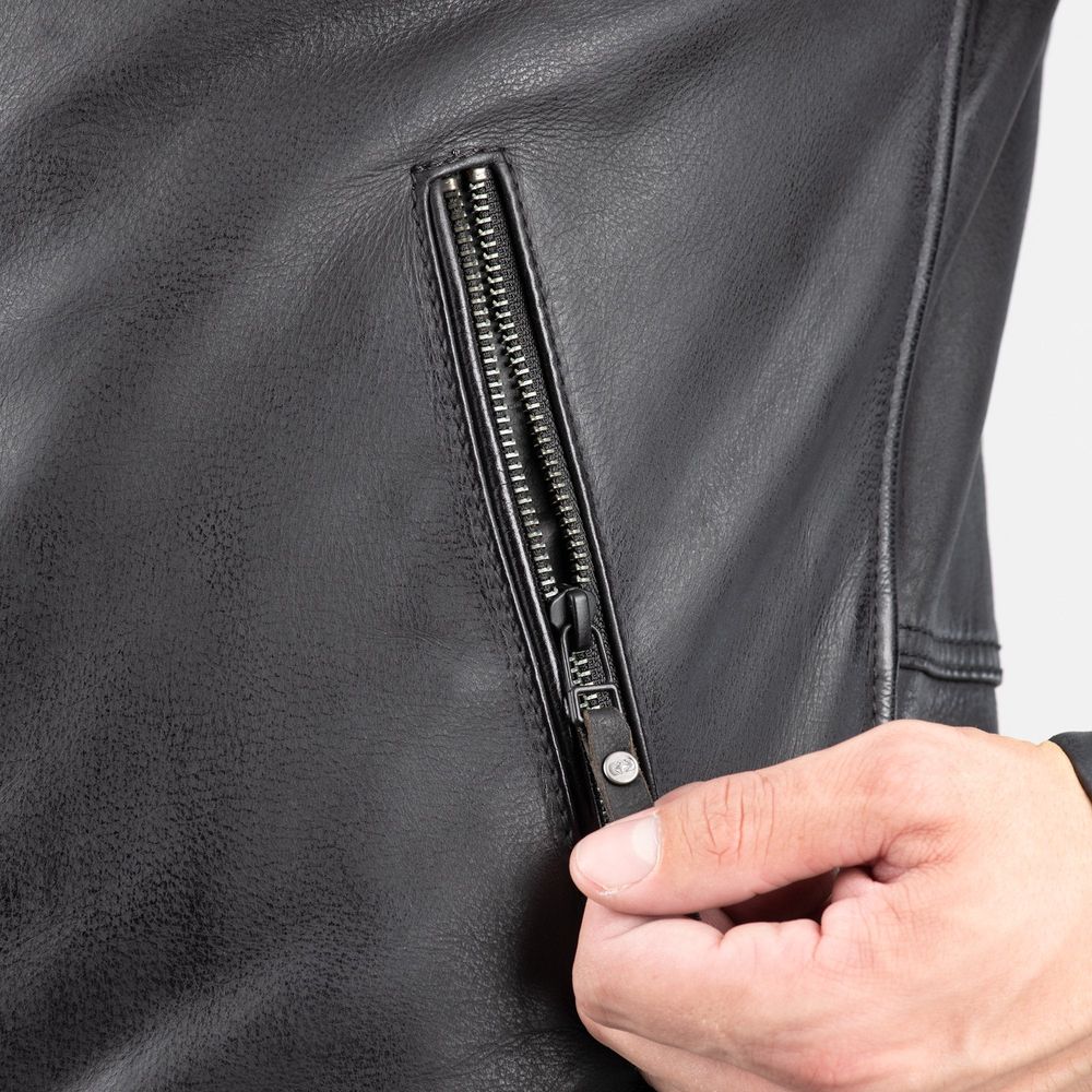 Oxford Holton Leather Jacket Black